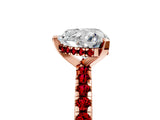 Rose gold Heart Cut Diamond Solitaire Ring with Round with Ruby side stone Pavé Band and Four-Prong Setting_41