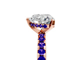 Rose gold Heart Cut Diamond Solitaire Ring with Round with Tanzanite side stone Pavé Band and Four-Prong Setting_41