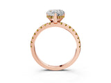 Rose gold Heart Cut Diamond Solitaire Ring with Round with Yellow Sapphire side stone Pavé Band and Four-Prong Setting_39