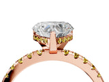 Rose gold Heart Cut Diamond Solitaire Ring with Round with Yellow Sapphire side stone Pavé Band and Four-Prong Setting_40