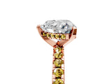 Rose gold Heart Cut Diamond Solitaire Ring with Round with Yellow Sapphire side stone Pavé Band and Four-Prong Setting_41