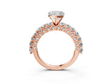 Rose gold Heart Cut Diamond Solitaire Ring with Shared Prong Pavé Band and Four-Prong Setting_86