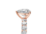 Rose gold Heart Cut Diamond Solitaire Ring with Shared Prong Pavé Band and Four-Prong Setting_88