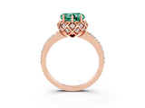 Rose gold Heart Cut Diamond Solitaire Ring with Shared Prong Pavé Band_3