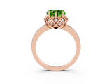 Rose gold Heart Cut Diamond Solitaire Ring with Shared Prong Pavé Band_3