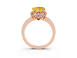 Rose gold Heart Cut Diamond Solitaire Ring with Shared Prong Pavé Band_3