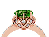 Rose gold Heart Cut Diamond Solitaire Ring with Shared Prong Pavé Band_4