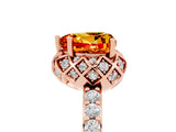 Rose gold Heart Cut Diamond Solitaire Ring with Shared Prong Pavé Band_5