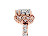 Rose gold Heart Cut Diamond Solitaire Ring with Shared Prong Pavé Band_5