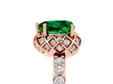 Rose gold Heart Cut Diamond Solitaire Ring with Shared Prong Pavé Band_5