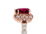Rose gold Heart Cut Diamond Solitaire Ring with Shared Prong Pavé Band_5