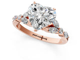 Rose gold Heart Cut Diamond Solitaire Ring with Side Stones and Four-Prong Setting_63