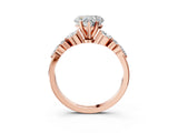 Rose gold Heart Cut Diamond Solitaire Ring with Side Stones and Four-Prong Setting_65