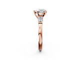 Rose gold Heart Cut Diamond Solitaire Ring with Tapered Baguette Accents and Four-Prong Setting_57