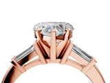 Rose gold Heart Cut Diamond Solitaire Ring with Tapered Baguette Accents and Four-Prong Setting_59