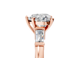 Rose gold Heart Cut Diamond Solitaire Ring with Tapered Baguette Accents and Four-Prong Setting_60