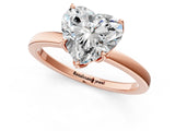 Rose gold Heart Cut Diamond Solitaire Ring with Thin Band and Prong Setting_13