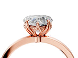 Rose gold Heart Cut Diamond Solitaire Ring with Thin Band and Prong Setting_16