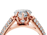 Rose gold Heart Cut Diamond Solitaire Ring with Three-Row Pavé Band and Four-Prong Setting_41