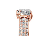 Rose gold Heart Cut Diamond Solitaire Ring with Three-Row Pavé Band and Four-Prong Setting_42