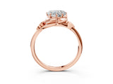 Rose gold Heart Cut Diamond Solitaire Ring with Twist Band and Four-Prong Setting_77