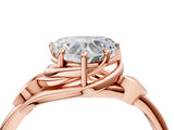 Rose gold Heart Cut Diamond Solitaire Ring with Twist Band and Four-Prong Setting_78