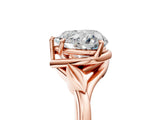 Rose gold Heart Cut Diamond Solitaire Ring with Twist Band and Four-Prong Setting_79