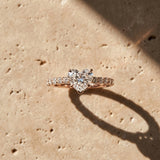 Rose gold Heart Cut Diamond Solitaire Ring with U-Prong Diamond Band and Four Prong Setting_6