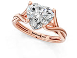 Rose gold Heart Cut Diamond Solitaire Twist Band Prong Setting Ring_80