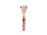 Rose gold Heart Cut Diamond Solitaire Twist Band Prong Setting Ring_81