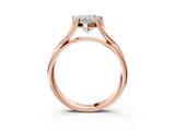 Rose gold Heart Cut Diamond Solitaire Twist Band Prong Setting Ring_82