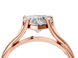 Rose gold Heart Cut Diamond Solitaire Twist Band Prong Setting Ring_83