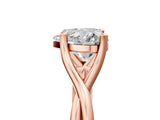 Rose gold Heart Cut Diamond Solitaire Twist Band Prong Setting Ring_84