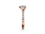 Rose gold Heart Cut Diamond Solitaire with Pave Band and Four-Prong Setting 2