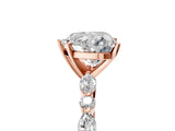 Rose gold Heart Cut Diamond Solitaire with Side Stones on a Pavé Band and Four-Prong Setting_67