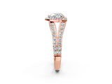 Rose gold Heart Cut Diamond Split Shank Halo Ring with Four-Prong Setting_59
