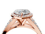 Rose gold Heart Cut Diamond Split Shank Halo Ring with Four-Prong Setting_61