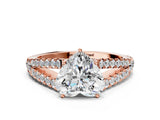 Rose gold Heart Cut Diamond Split Shank Pavé Engagement Ring with Four-Prong Setting_79