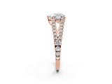 Rose gold Heart Cut Diamond Split Shank Pavé Engagement Ring with Four-Prong Setting_81