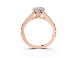 Rose gold Heart Cut Diamond Split Shank Pavé Engagement Ring with Four-Prong Setting_82