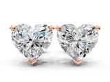 Rose gold Heart Cut Diamond Stud Earrings_384