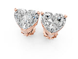 Rose gold Heart Cut Diamond Stud Earrings_385