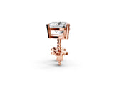 Rose gold Heart Cut Diamond Stud Earrings_386