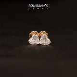 Rose gold Heart Cut Diamond Stud Earrings_390
