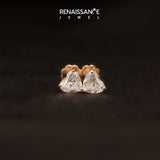 14K Rose Gold 1.09 Carat E VS Heart Diamond Stud Earrings