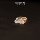 Rose gold Heart Cut Diamond Stud Earrings_391