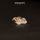 Rose gold Heart Cut Diamond Stud Earrings_392