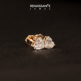 10K Rose Gold 1.08 Carat E-F VVS-VS Heart Diamond Stud Earrings