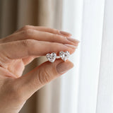 Rose gold Heart Cut Diamond Stud Earrings_398