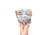 Rose gold Heart Cut Diamond Three-Stone Ring with Prong Setting and Classic Band_168